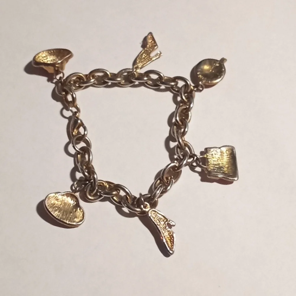 Vintage Red Hat Charm Bracelet